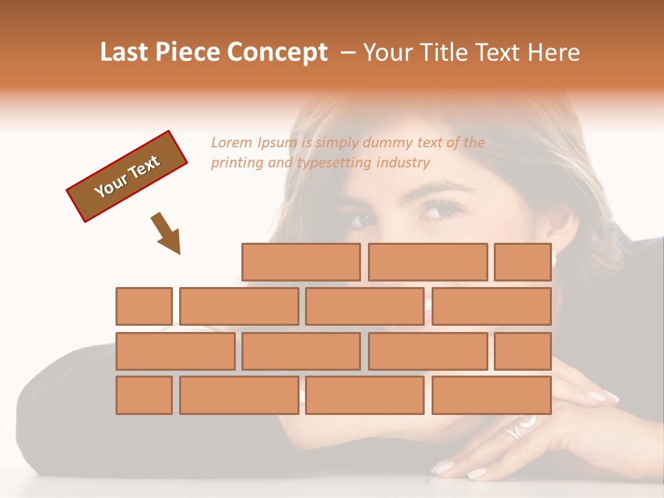 A Woman Is Smiling And Posing For A Picture PowerPoint Template