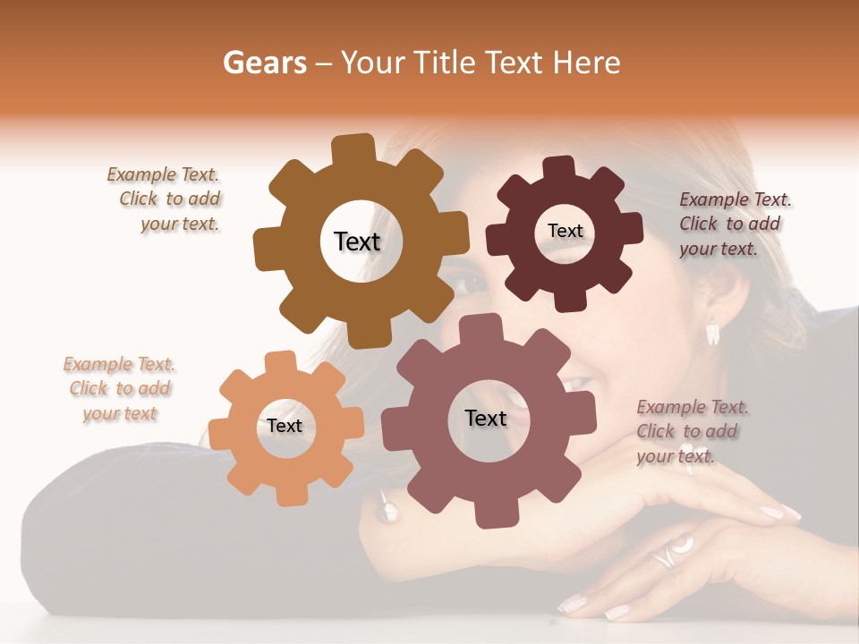 A Woman Is Smiling And Posing For A Picture PowerPoint Template