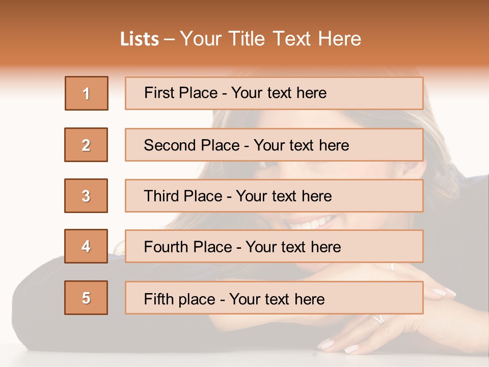 A Woman Is Smiling And Posing For A Picture PowerPoint Template