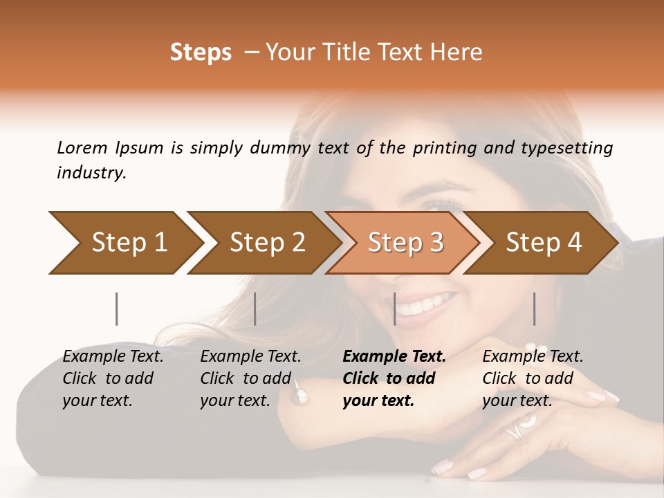 A Woman Is Smiling And Posing For A Picture PowerPoint Template