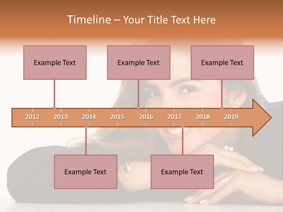 A Woman Is Smiling And Posing For A Picture PowerPoint Template