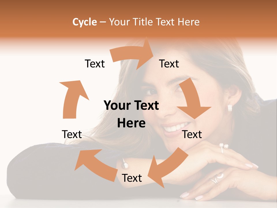 A Woman Is Smiling And Posing For A Picture PowerPoint Template