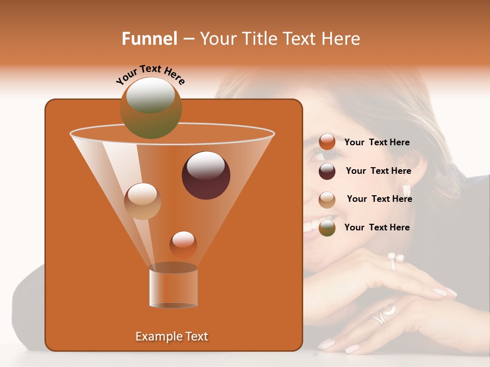 A Woman Is Smiling And Posing For A Picture PowerPoint Template