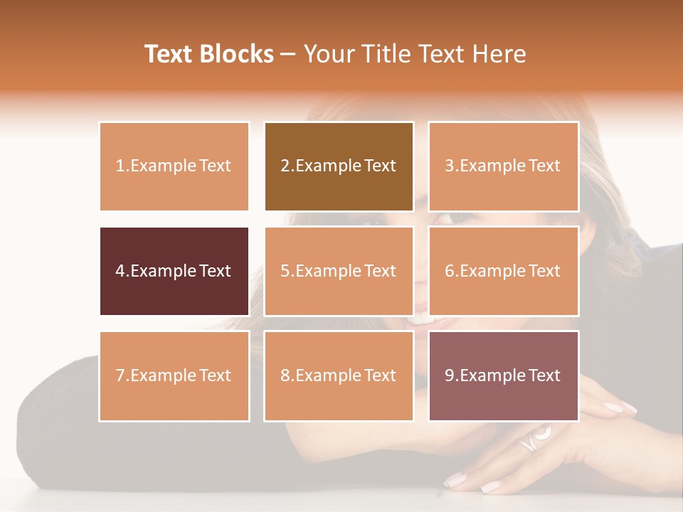 A Woman Is Smiling And Posing For A Picture PowerPoint Template