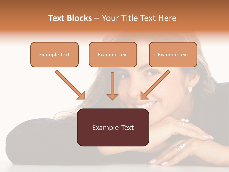 A Woman Is Smiling And Posing For A Picture PowerPoint Template