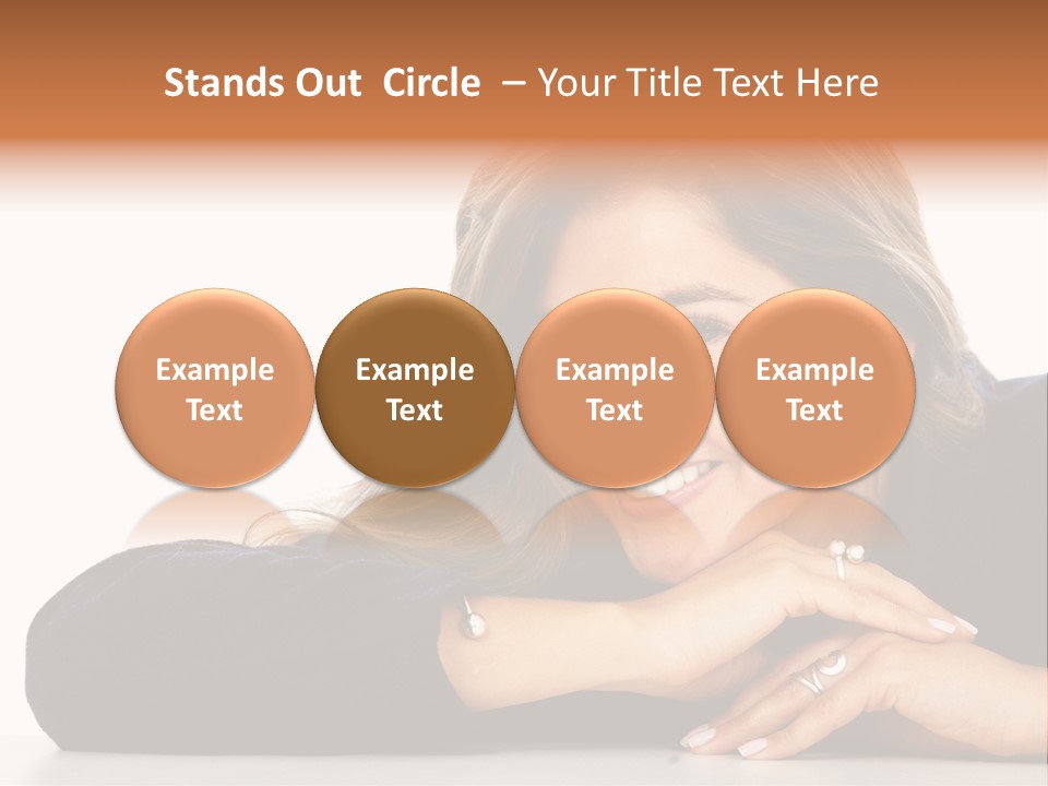 A Woman Is Smiling And Posing For A Picture PowerPoint Template