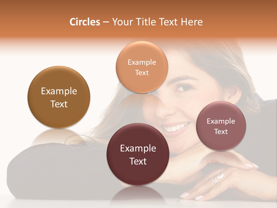 A Woman Is Smiling And Posing For A Picture PowerPoint Template