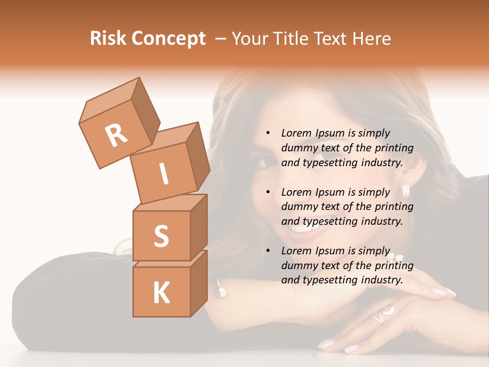 A Woman Is Smiling And Posing For A Picture PowerPoint Template