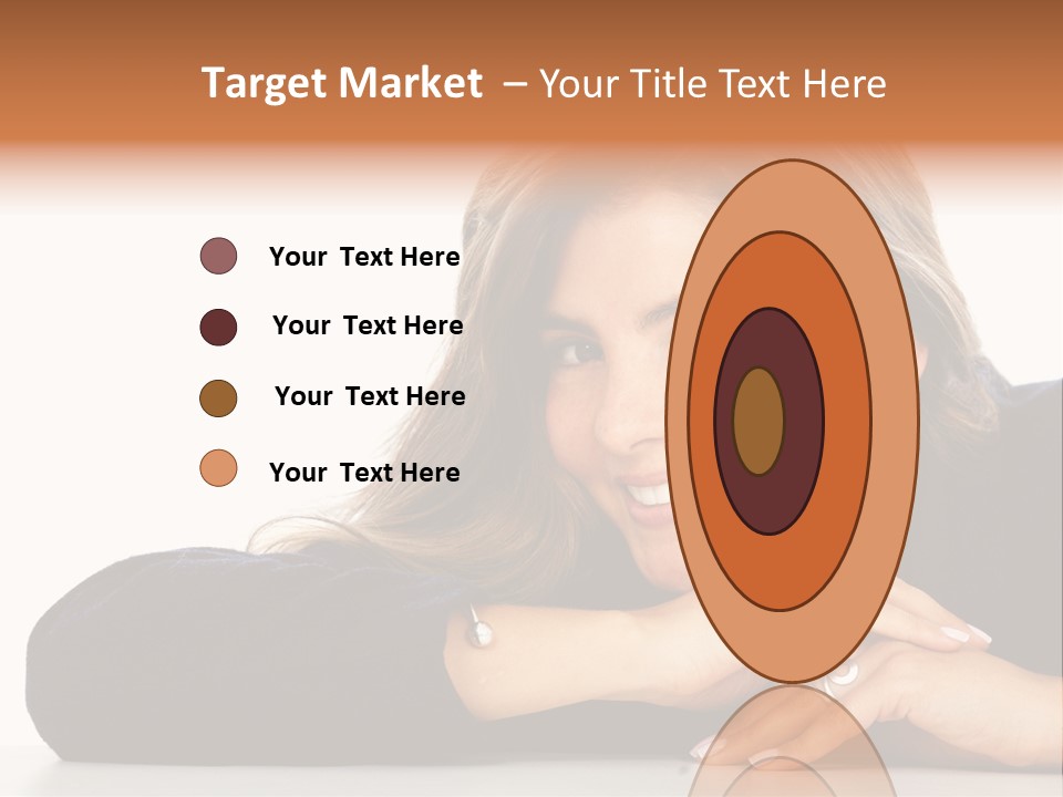 A Woman Is Smiling And Posing For A Picture PowerPoint Template