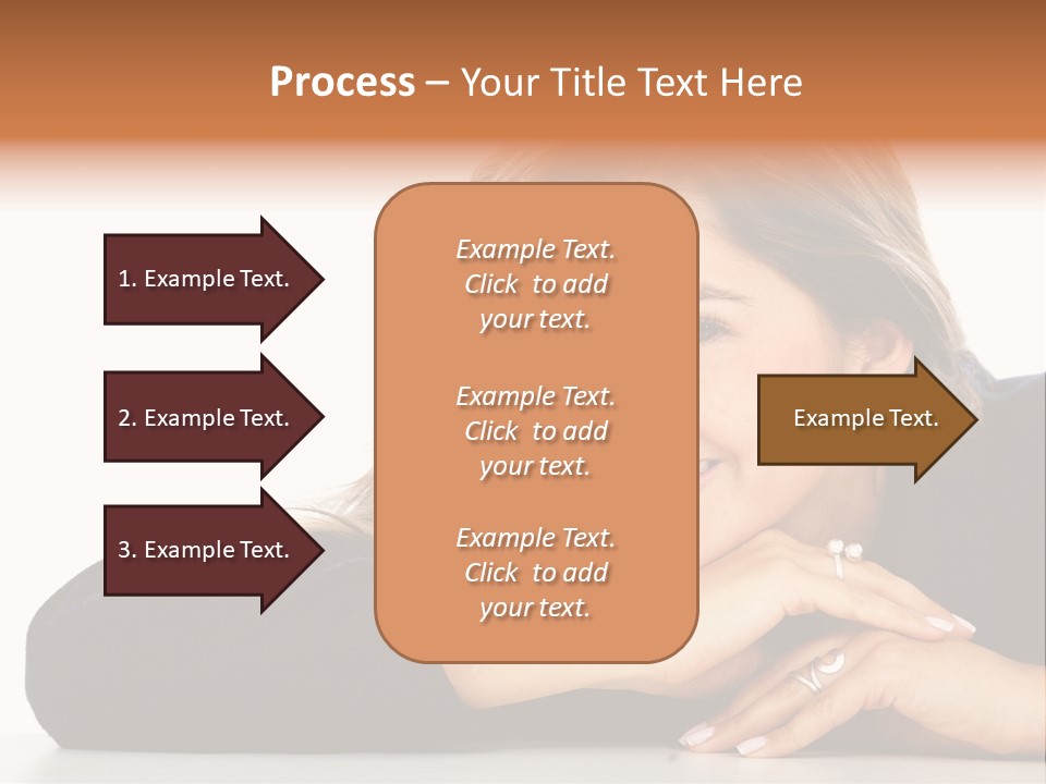 A Woman Is Smiling And Posing For A Picture PowerPoint Template