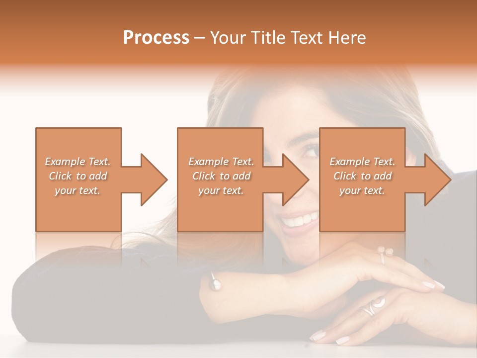 A Woman Is Smiling And Posing For A Picture PowerPoint Template