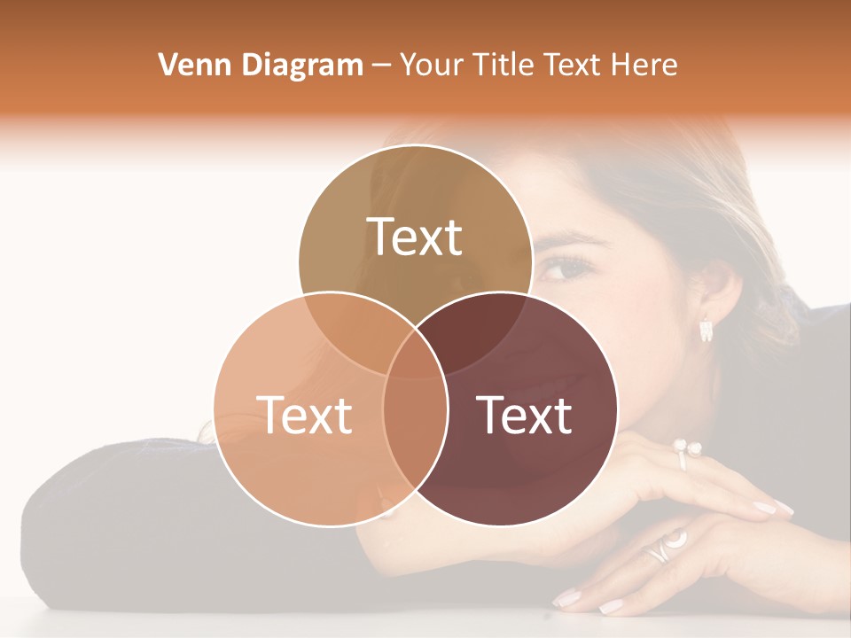 A Woman Is Smiling And Posing For A Picture PowerPoint Template