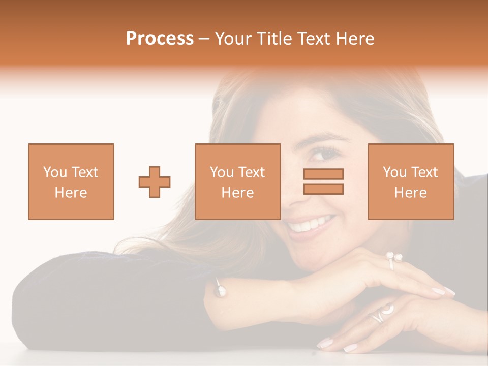 A Woman Is Smiling And Posing For A Picture PowerPoint Template