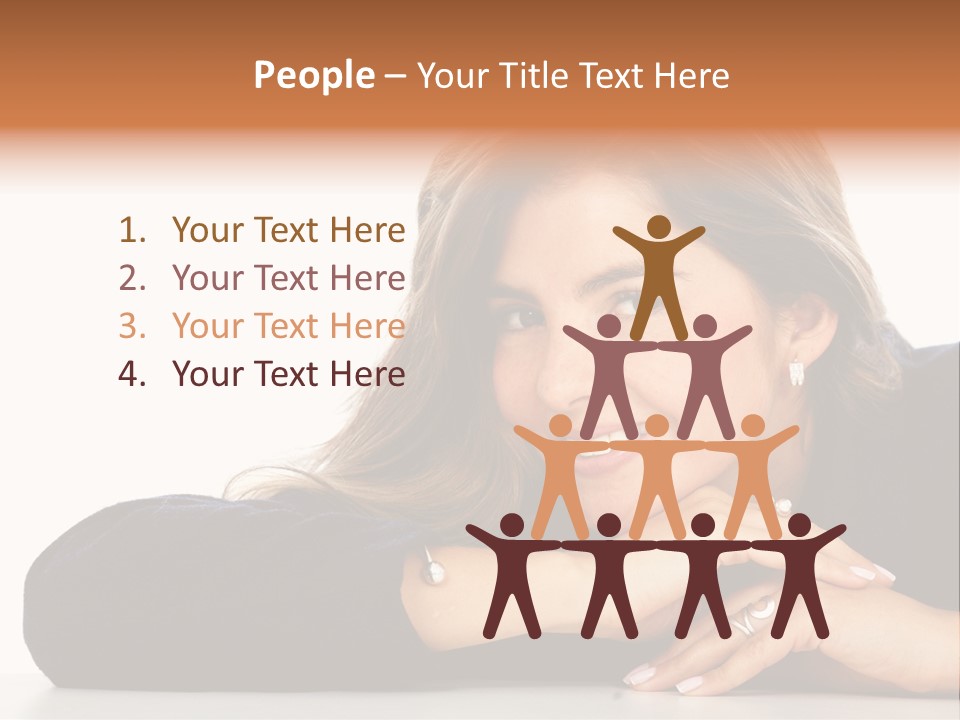 A Woman Is Smiling And Posing For A Picture PowerPoint Template
