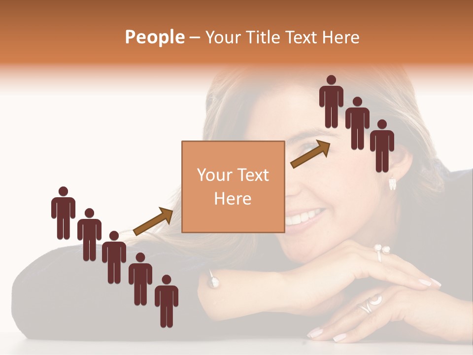 A Woman Is Smiling And Posing For A Picture PowerPoint Template