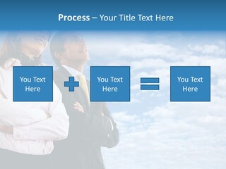 A Man And A Woman Standing Next To Each Other PowerPoint Template