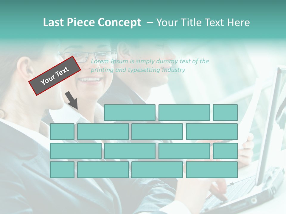 A Group Of People Sitting At A Table With A Laptop PowerPoint Template