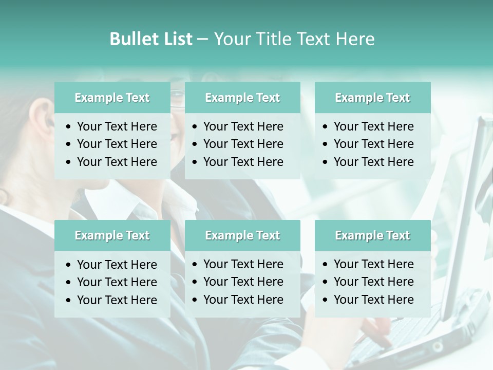 A Group Of People Sitting At A Table With A Laptop PowerPoint Template