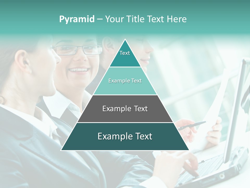 A Group Of People Sitting At A Table With A Laptop PowerPoint Template