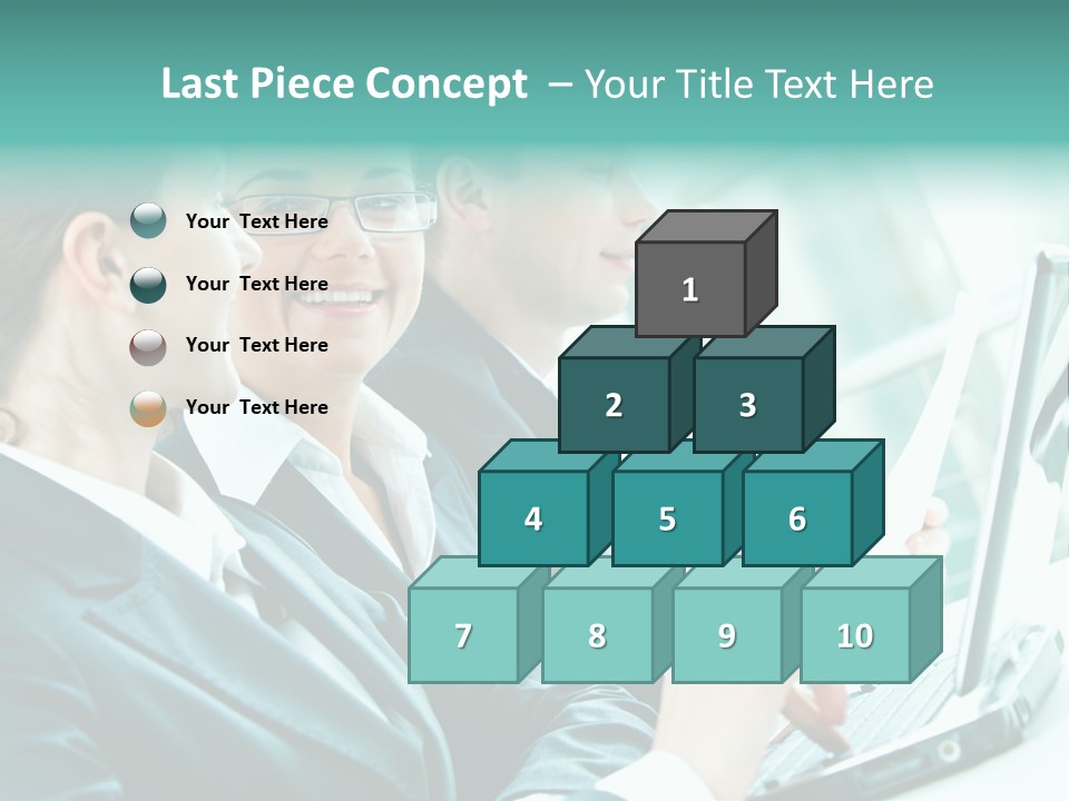 A Group Of People Sitting At A Table With A Laptop PowerPoint Template