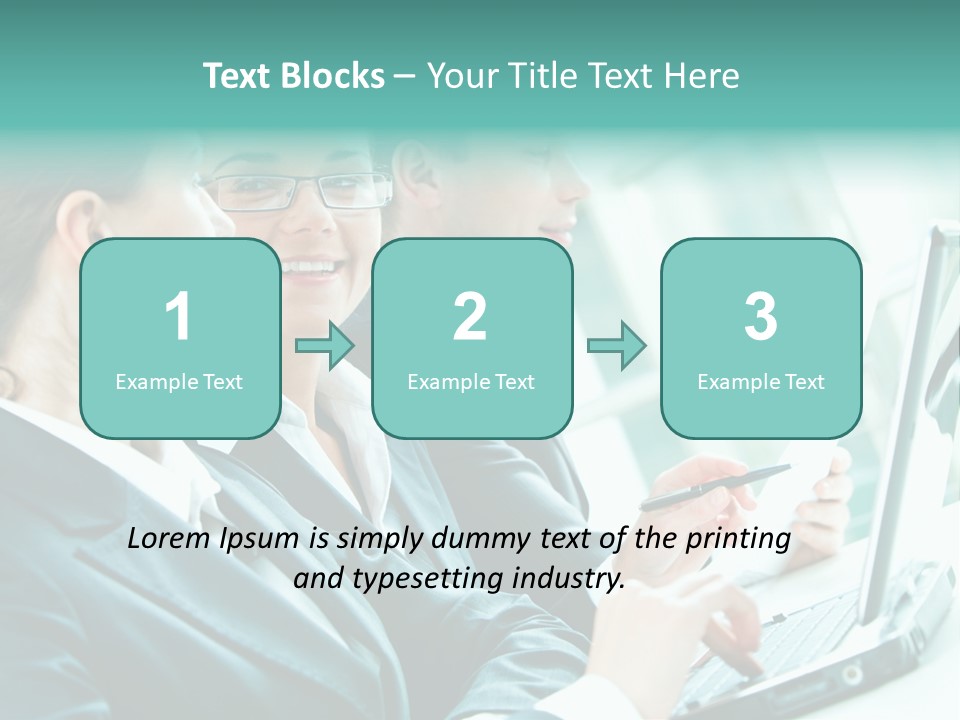 A Group Of People Sitting At A Table With A Laptop PowerPoint Template