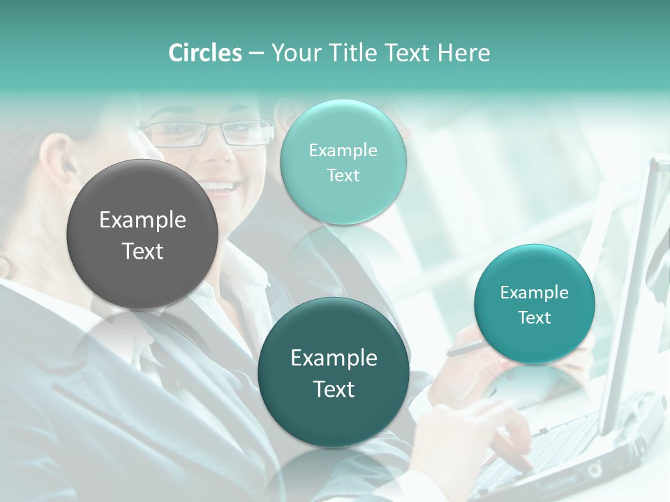 A Group Of People Sitting At A Table With A Laptop PowerPoint Template