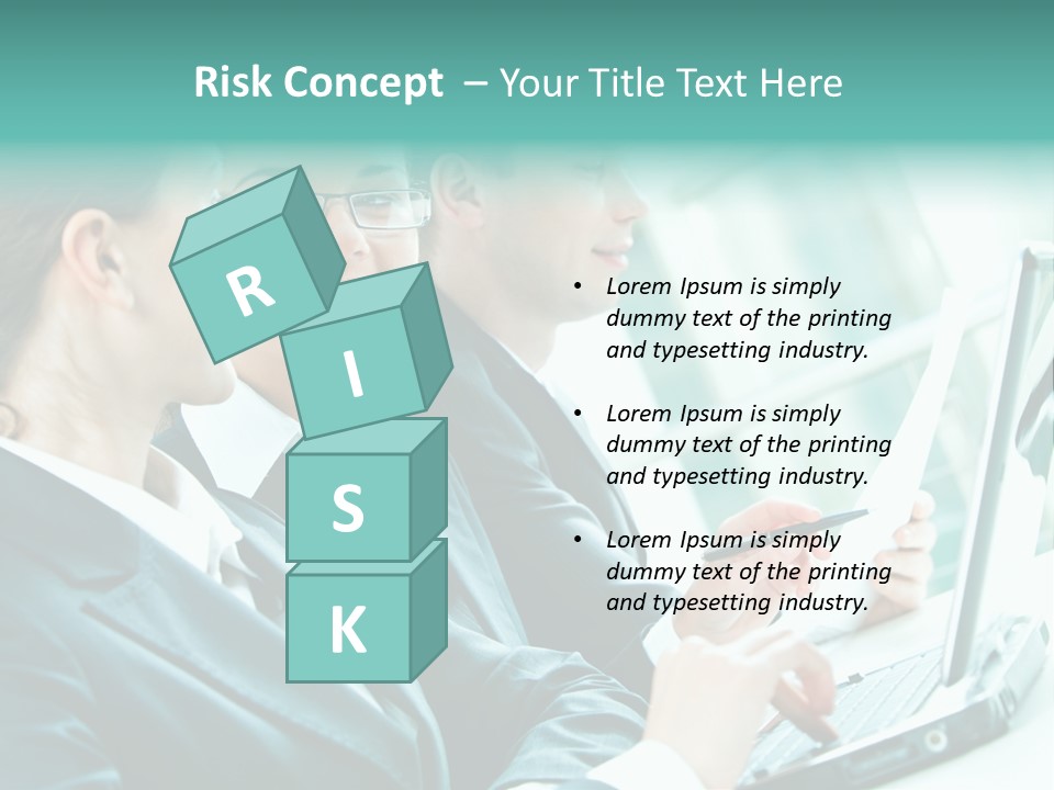 A Group Of People Sitting At A Table With A Laptop PowerPoint Template