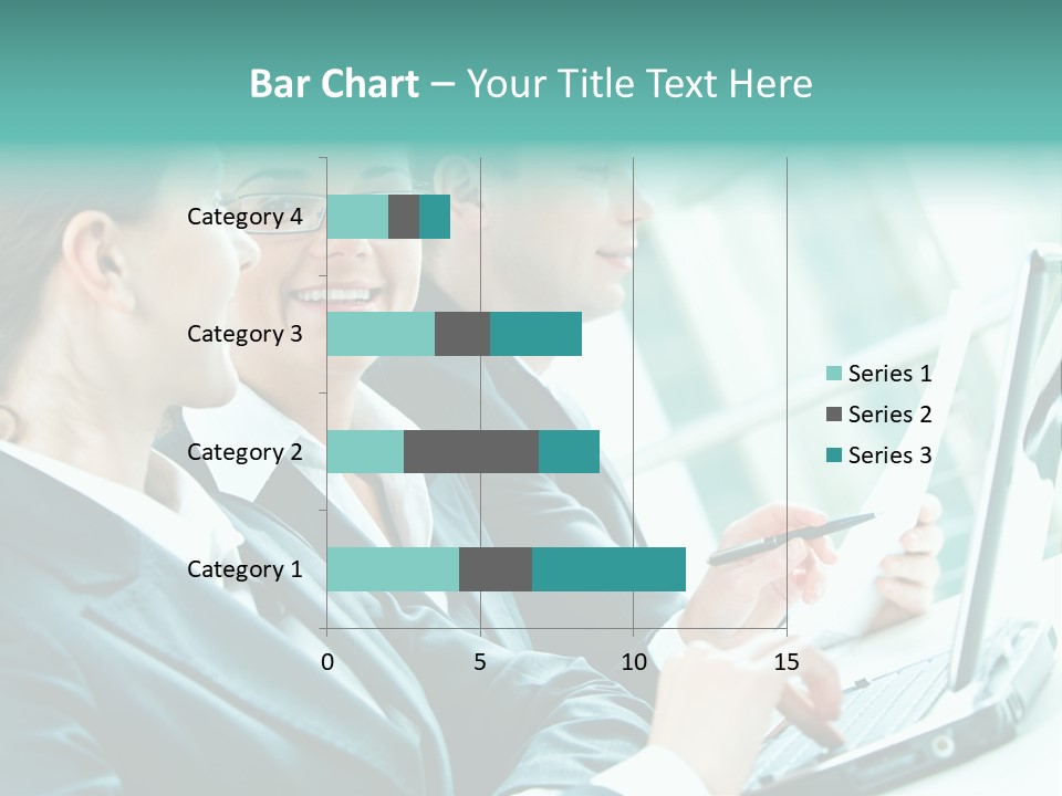 A Group Of People Sitting At A Table With A Laptop PowerPoint Template