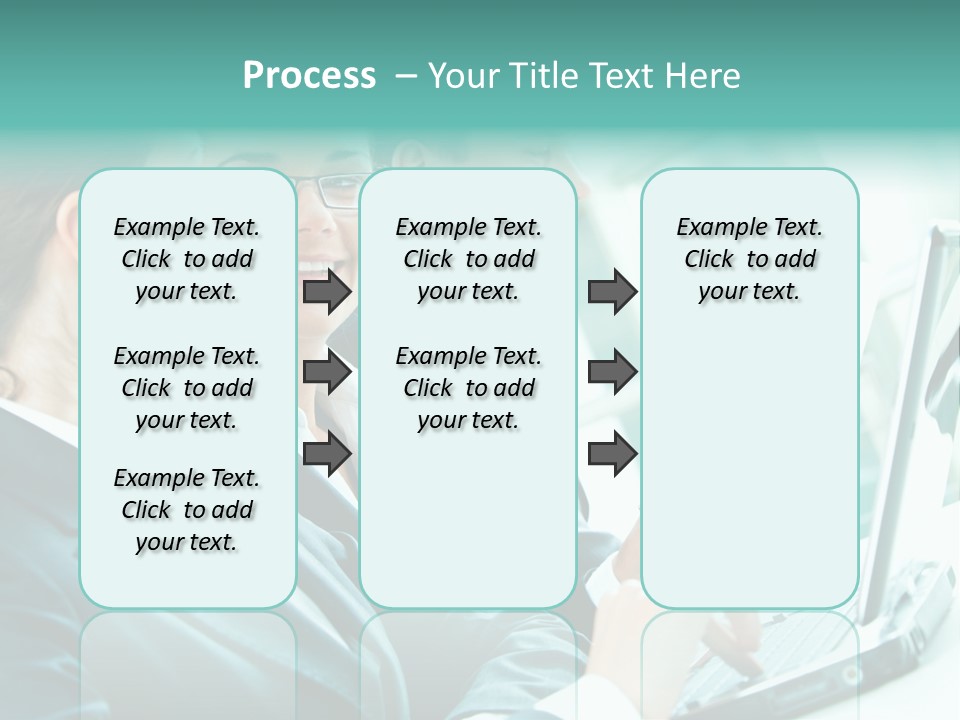 A Group Of People Sitting At A Table With A Laptop PowerPoint Template