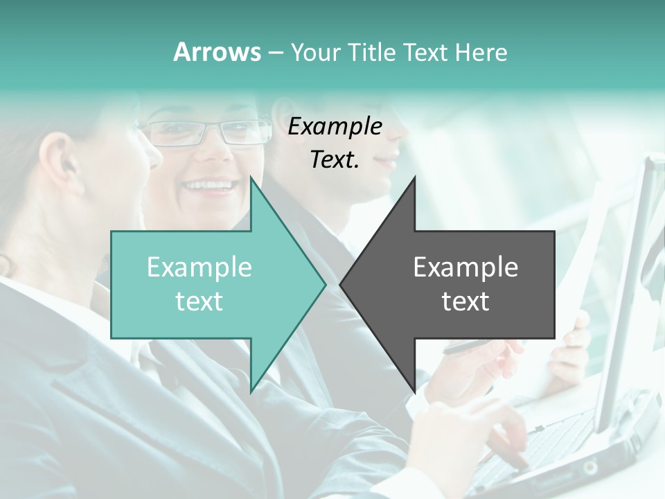 A Group Of People Sitting At A Table With A Laptop PowerPoint Template