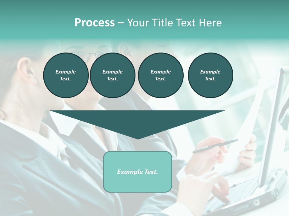 A Group Of People Sitting At A Table With A Laptop PowerPoint Template