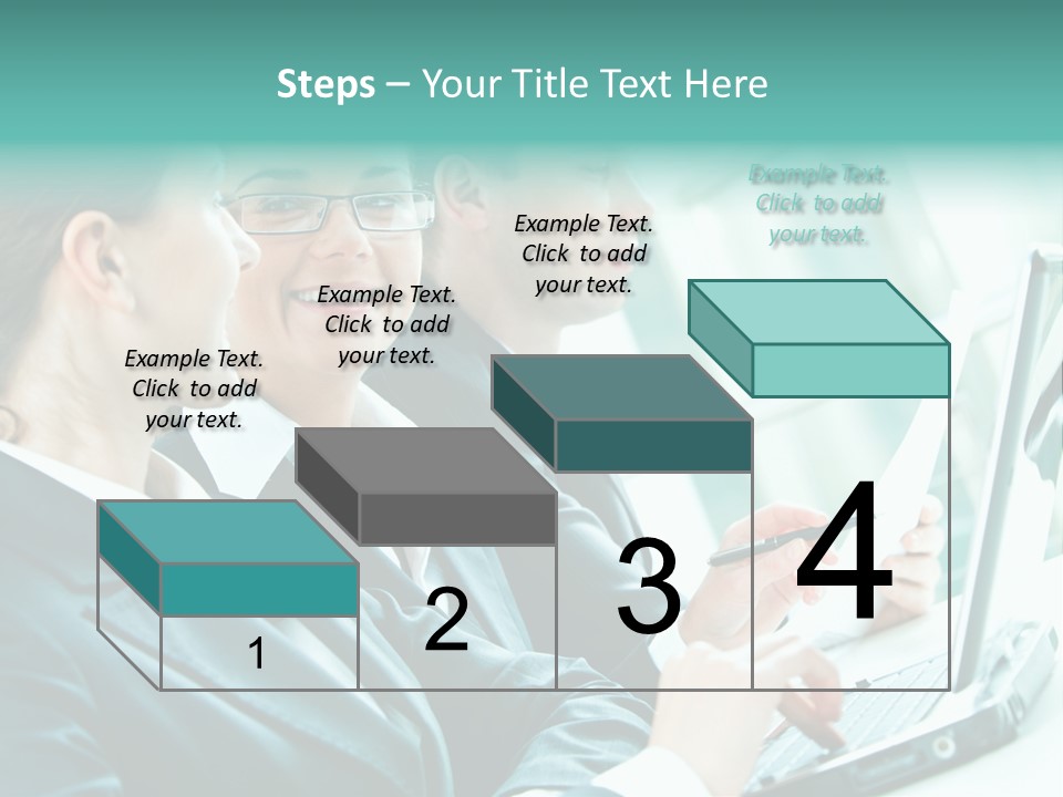 A Group Of People Sitting At A Table With A Laptop PowerPoint Template