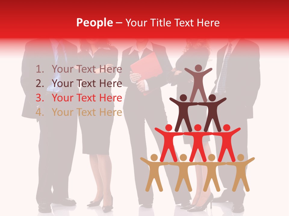 A Group Of Business People Standing Next To Each Other PowerPoint Template