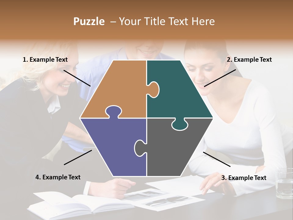 A Group Of People Sitting Around A Table With A Laptop PowerPoint Template