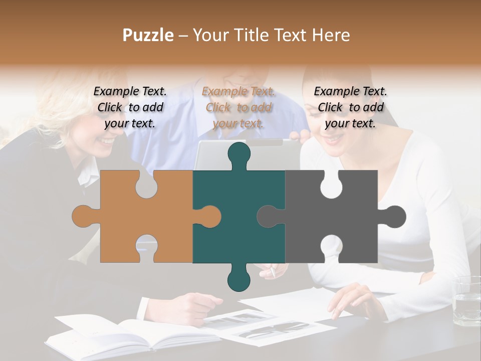 A Group Of People Sitting Around A Table With A Laptop PowerPoint Template