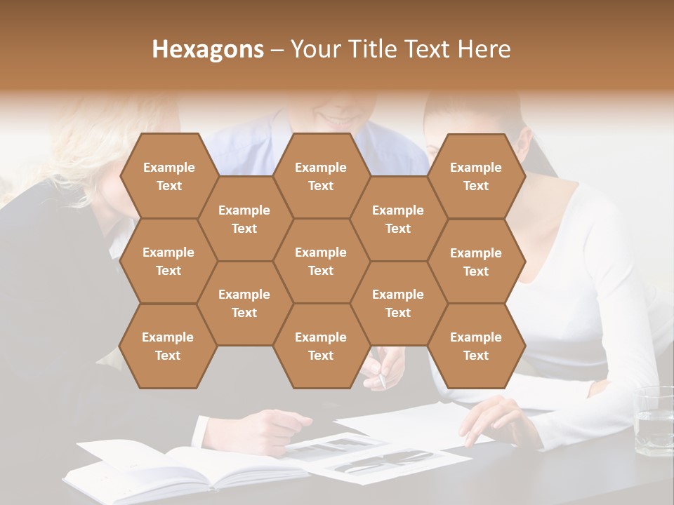 A Group Of People Sitting Around A Table With A Laptop PowerPoint Template