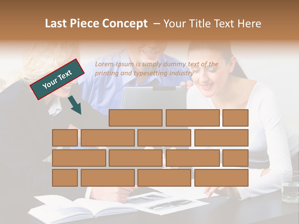 A Group Of People Sitting Around A Table With A Laptop PowerPoint Template