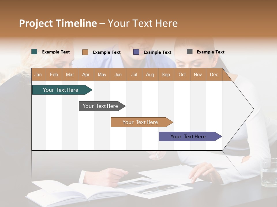 A Group Of People Sitting Around A Table With A Laptop PowerPoint Template