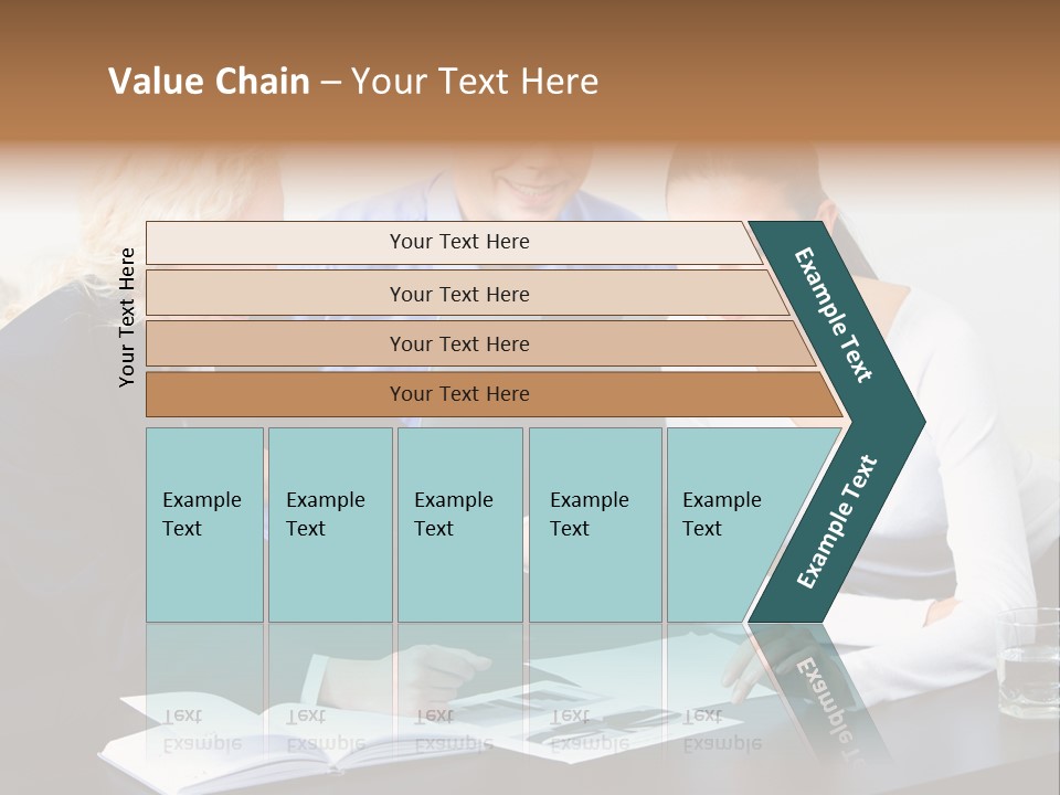 A Group Of People Sitting Around A Table With A Laptop PowerPoint Template