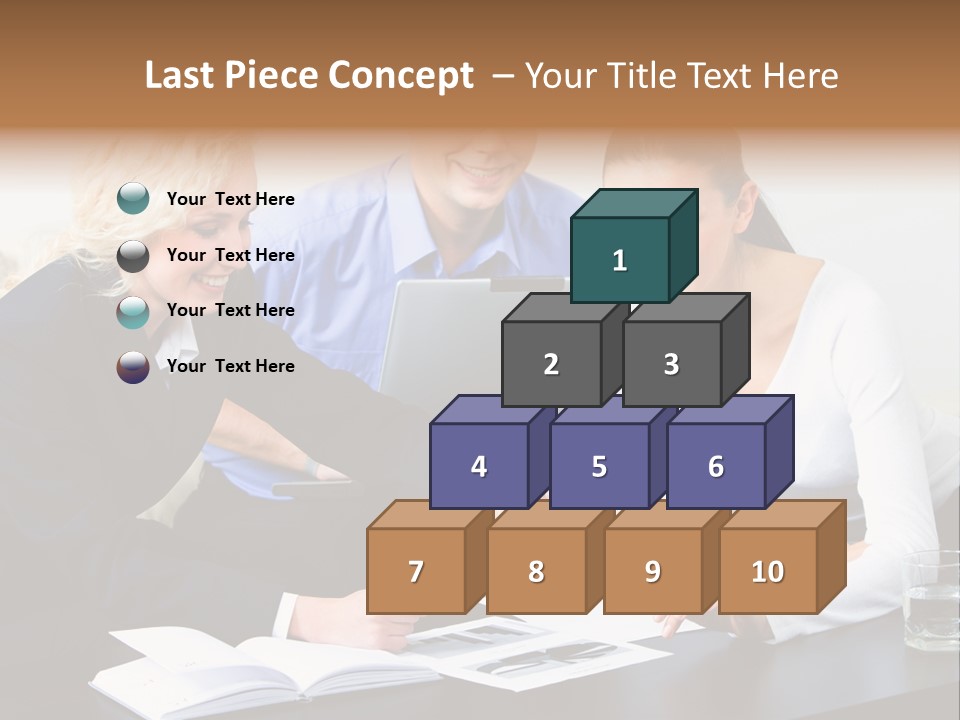 A Group Of People Sitting Around A Table With A Laptop PowerPoint Template