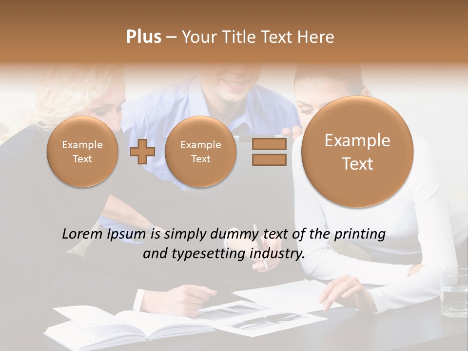 A Group Of People Sitting Around A Table With A Laptop PowerPoint Template