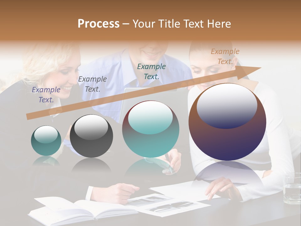 A Group Of People Sitting Around A Table With A Laptop PowerPoint Template