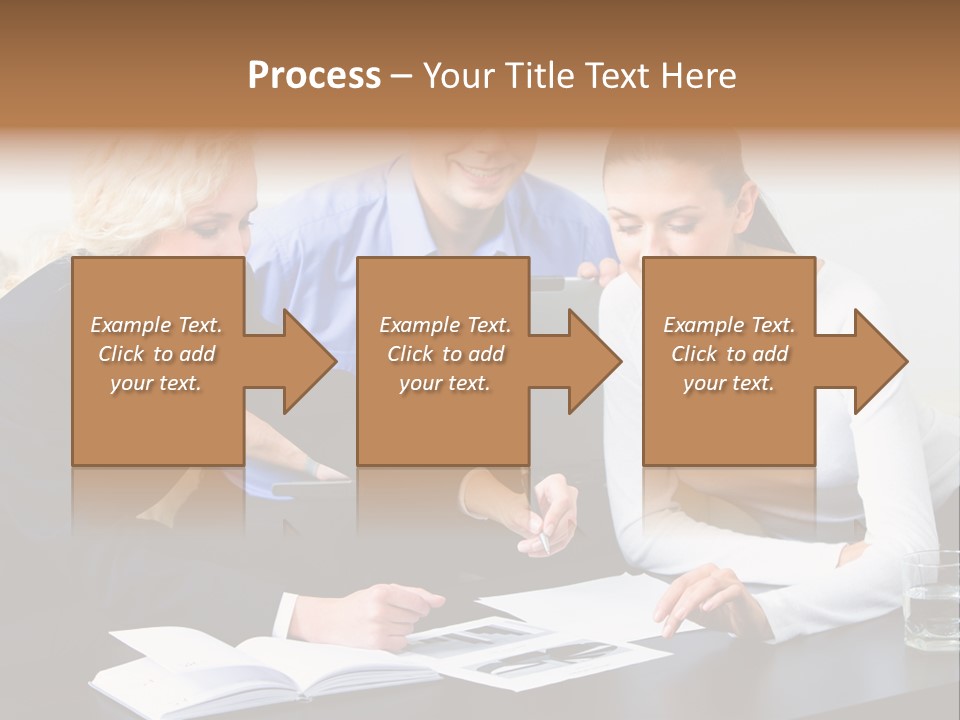 A Group Of People Sitting Around A Table With A Laptop PowerPoint Template