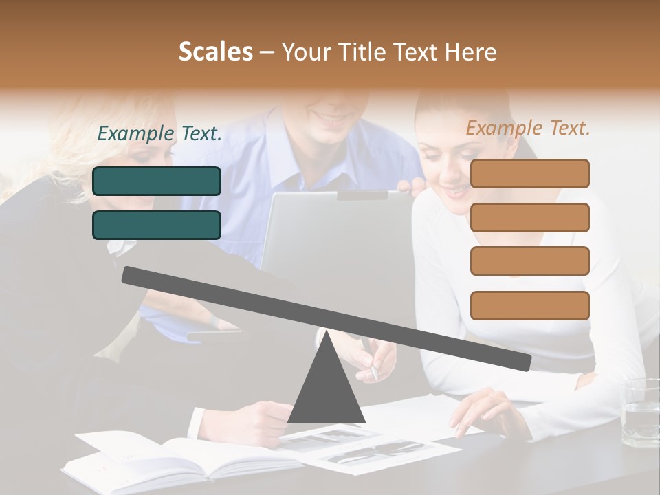 A Group Of People Sitting Around A Table With A Laptop PowerPoint Template