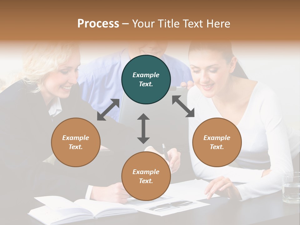 A Group Of People Sitting Around A Table With A Laptop PowerPoint Template