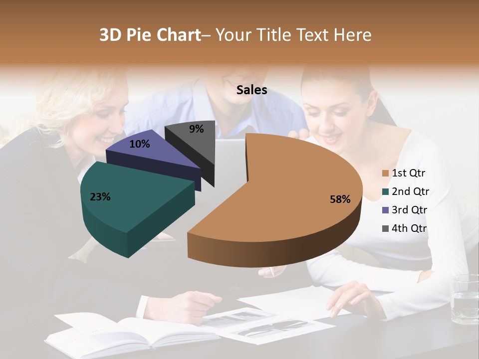 A Group Of People Sitting Around A Table With A Laptop PowerPoint Template