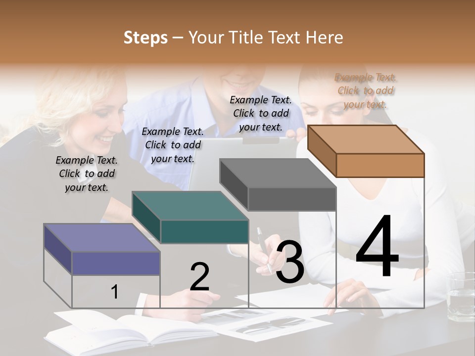 A Group Of People Sitting Around A Table With A Laptop PowerPoint Template