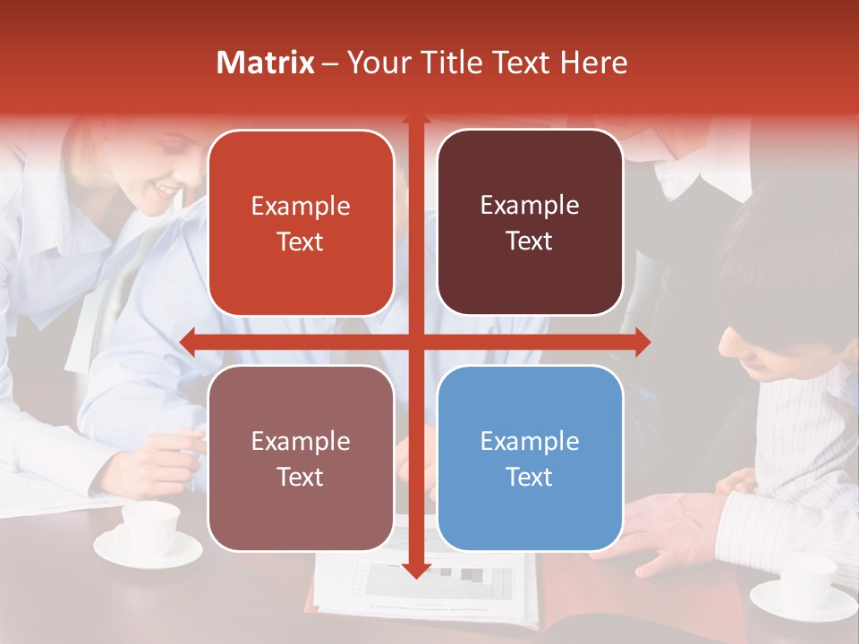 A Group Of People Sitting Around A Table Working On A Piece Of Paper PowerPoint Template
