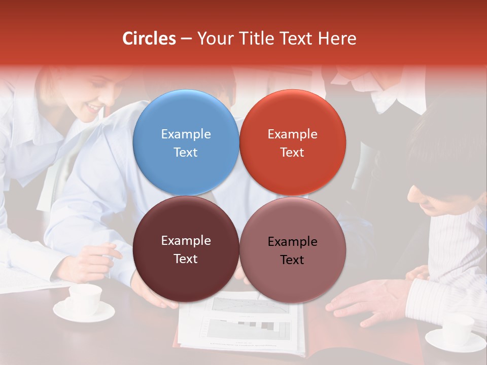 A Group Of People Sitting Around A Table Working On A Piece Of Paper PowerPoint Template