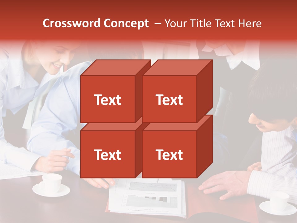 A Group Of People Sitting Around A Table Working On A Piece Of Paper PowerPoint Template